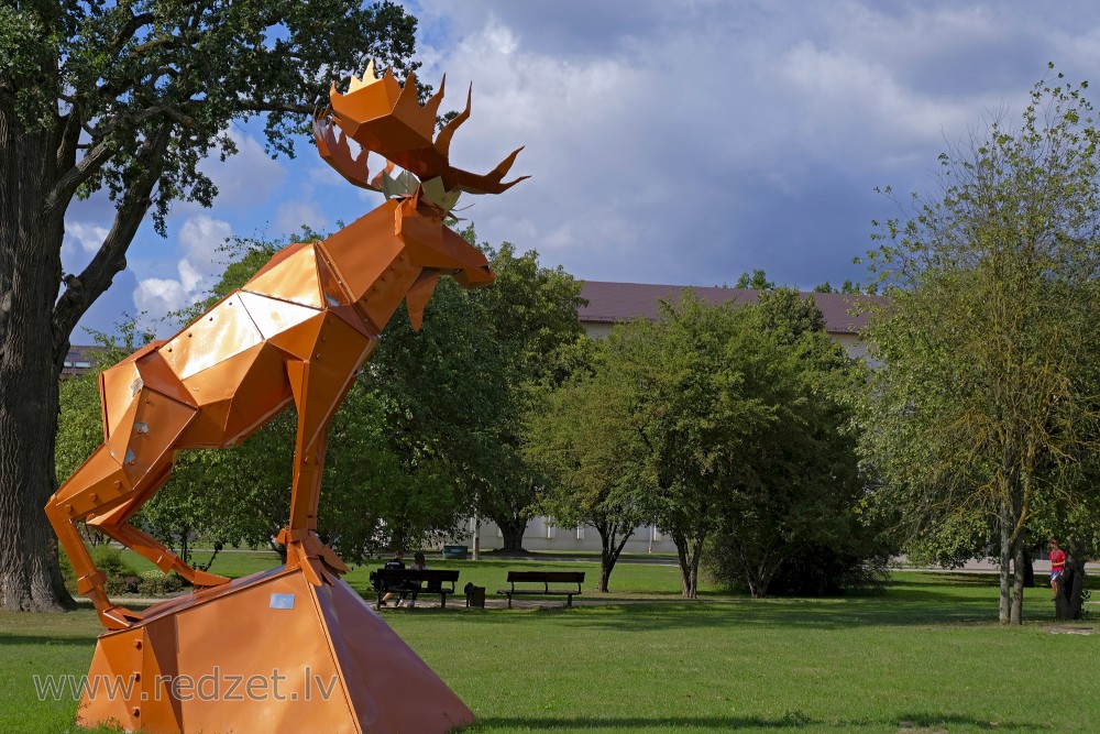 Elk sculpture - symbol of Jelgava