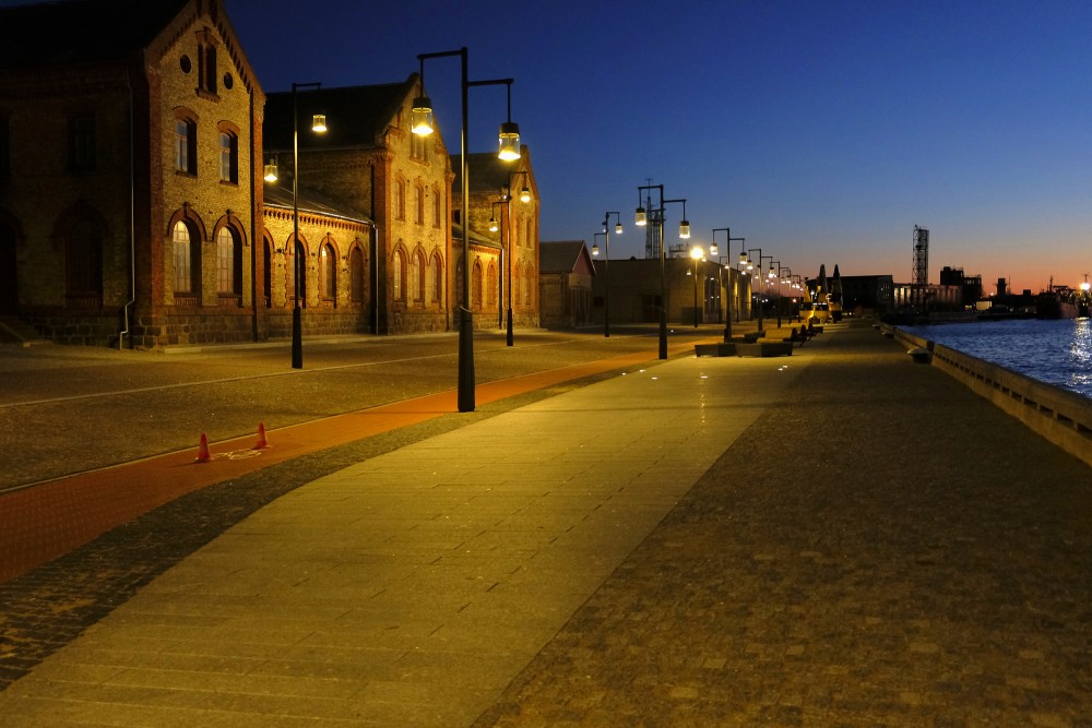 Renovated Ostas Street promenade In Night