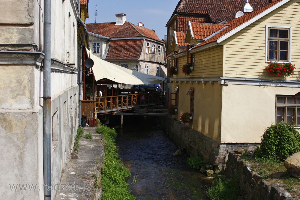 Kuldīga medieval historical centre on the banks of the Alekšupīte River