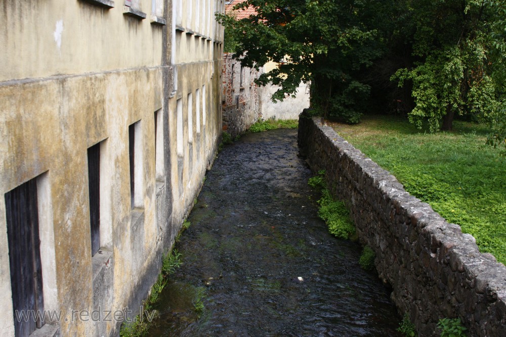 Kuldīga medieval historical centre on the banks of the Alekšupīte River