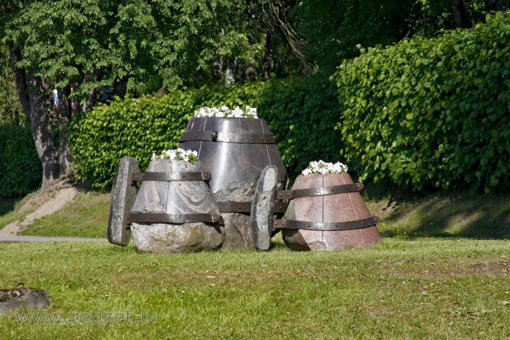 Three Stone Beer Cup Sculptures in Cēsis