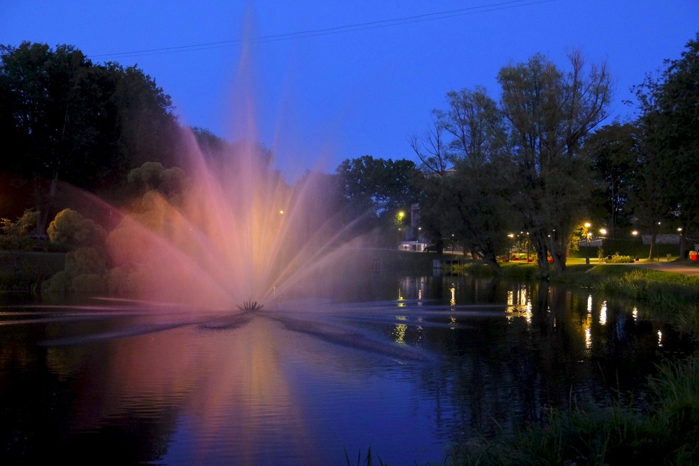 Lake Dzirnavu Fountain in Valmiera