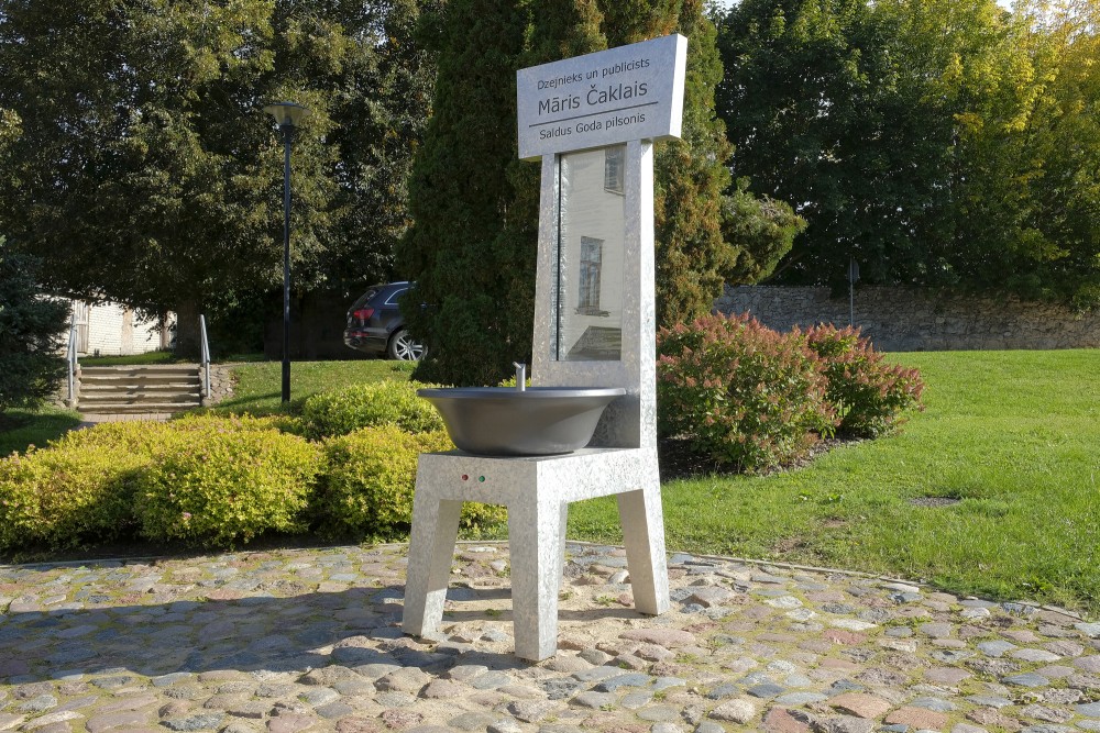 Interactive Sculpture Dedicated to Poet Māris Čaklais (Saldus)