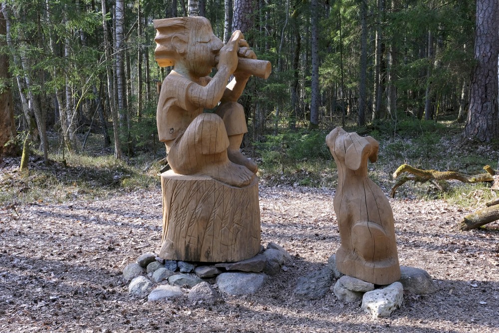 Wooden Sculpture In Cīrava Forest Park