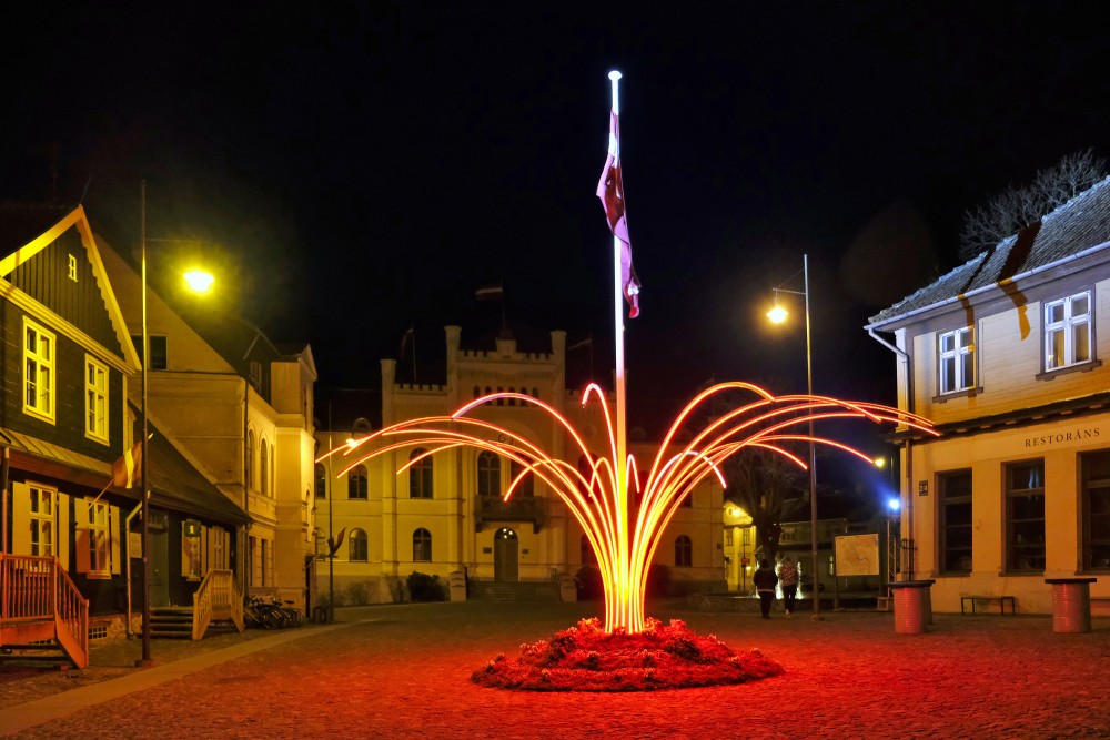 Old Town of Kuldīga, Town Square in Night