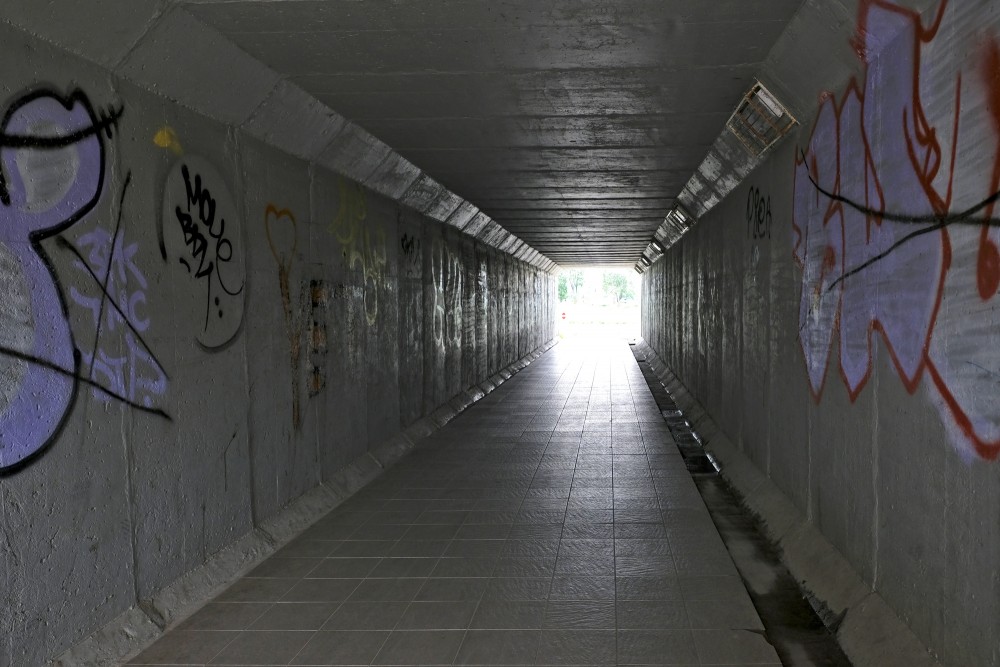 Underground pedestrian walkway in Ogre