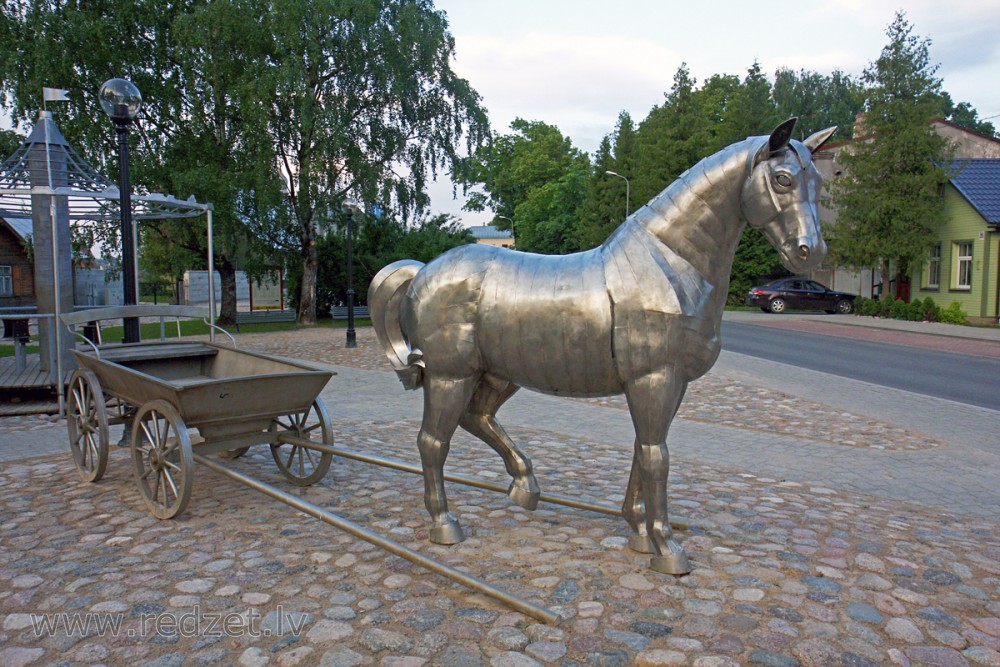 Horse sculpture in Jēkabpils