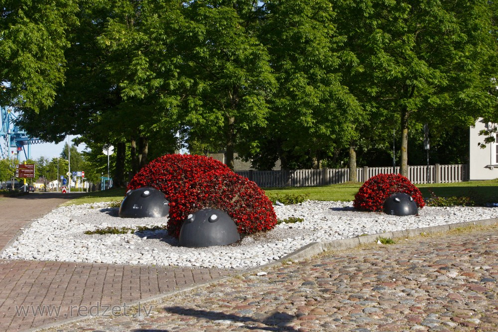 Flower sculpture – Ladybirds (Ventspils)