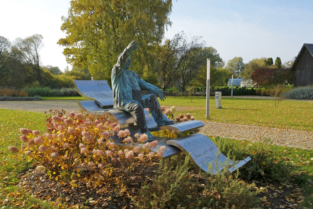 Monument To Ēvalds Siliņš In Rūjiena