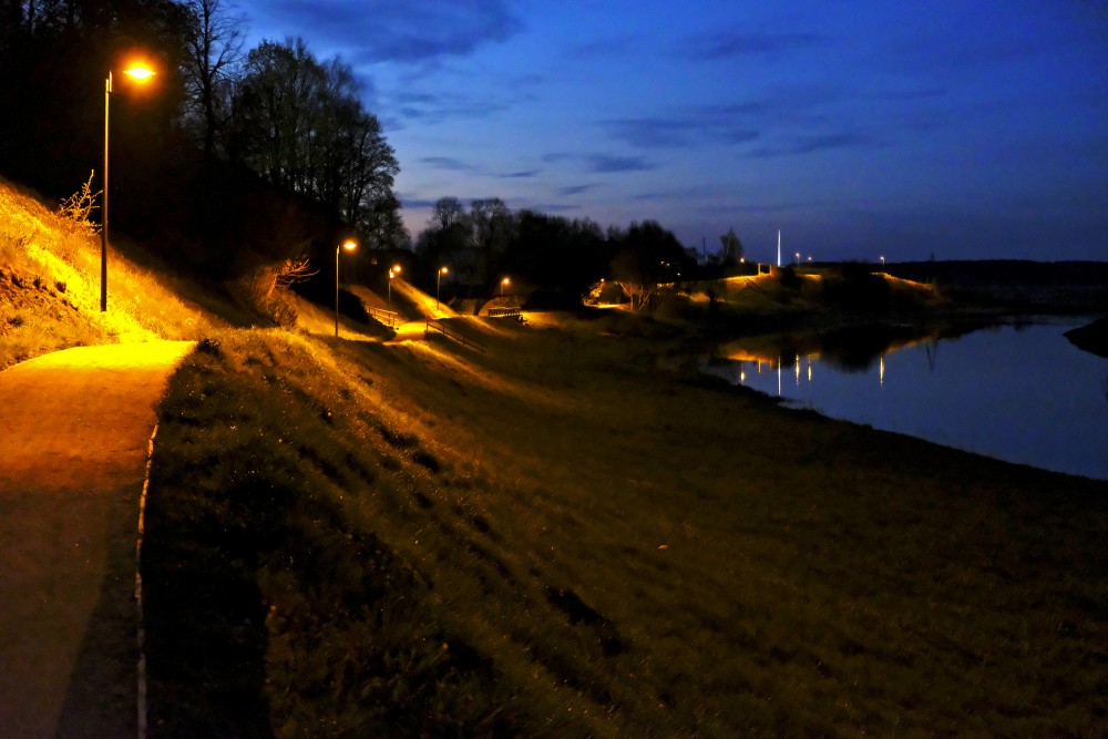 Skrunda Walking Trail In Night