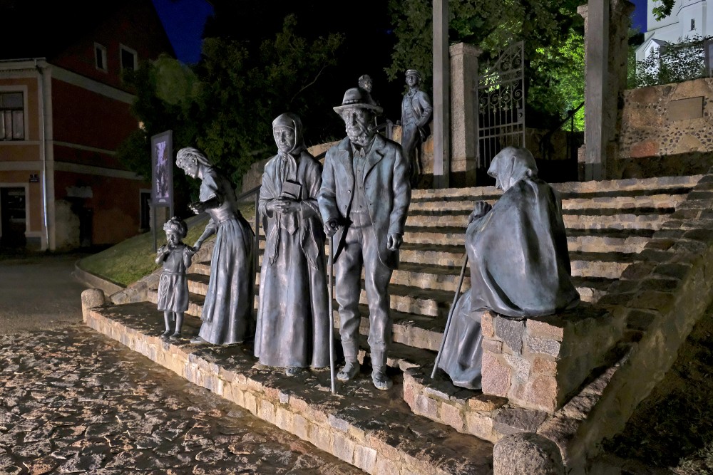 Sculptures of Characters from J. Rozentāls’ Painting  at Night