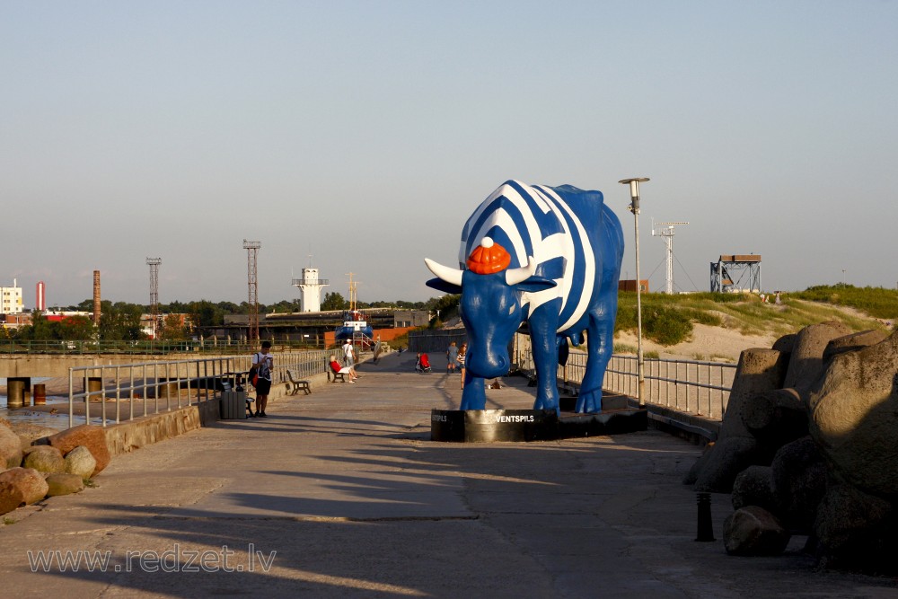 Sculpture "Cow Seaman" in Ventspils, Latvia