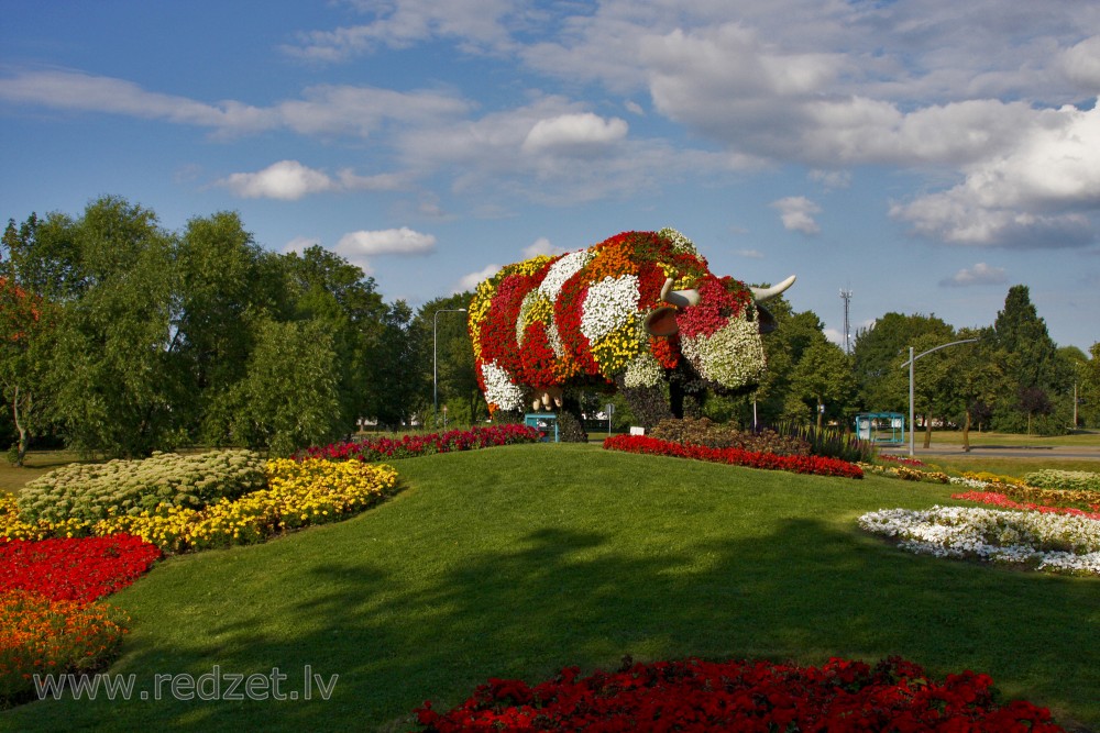 "Flower Cow" in Ventspils, Latvia