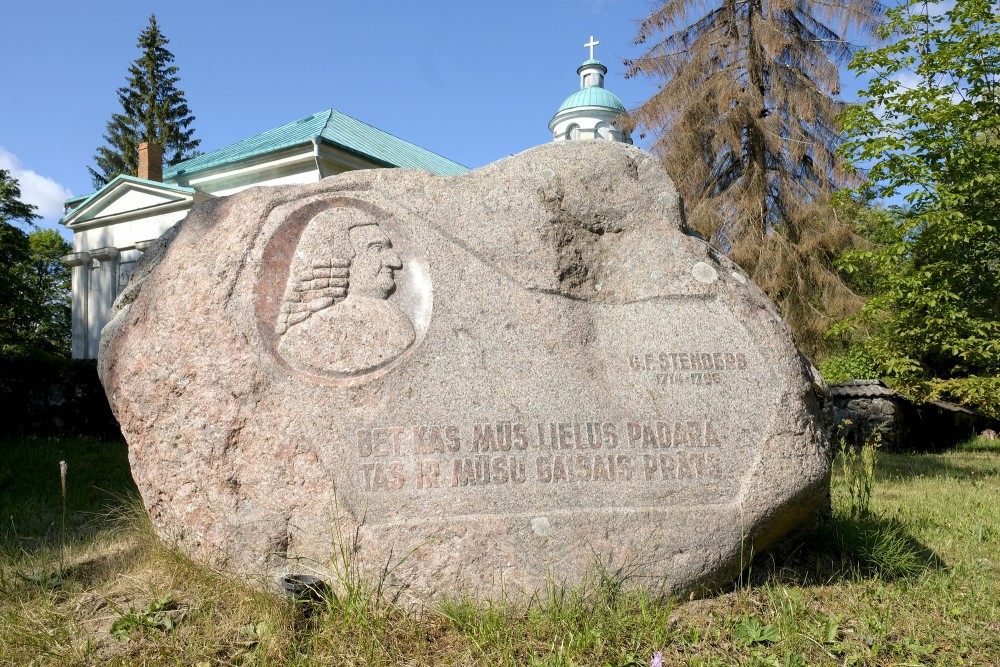 G.F.Stender's Memorial Stone near the Sunākste Church