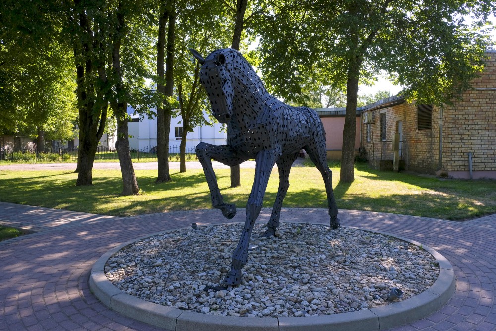 Metal Horse Sculpture in Ilūkste